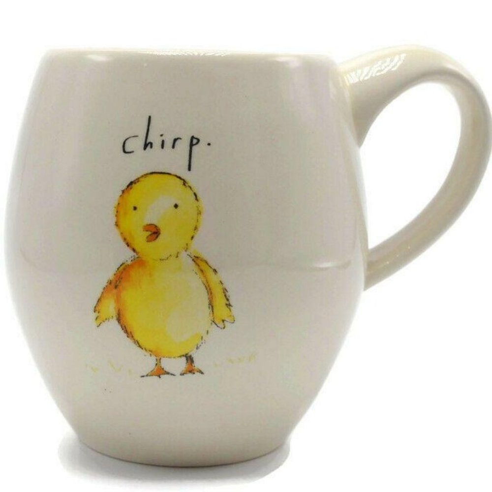 Rae Dunn M Studios Original Chirp Mug Chick Yellow